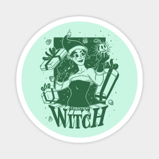 Christmas Witch - Green Magnet